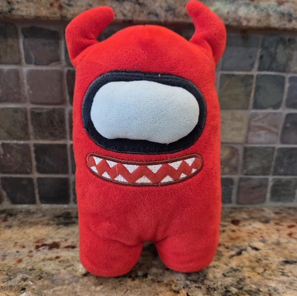 AMONG US Red Plush 9" Devil Horn Collectible Gaming Gamer Gifts No Tag - Picture 1 of 5